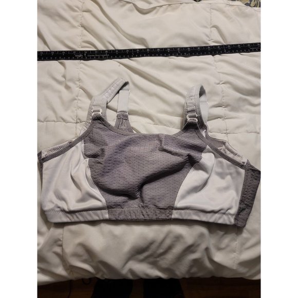 Glamorise Sport Double Layer Custom Control Bra - White/Gray - 44D - Picture 1 of 7